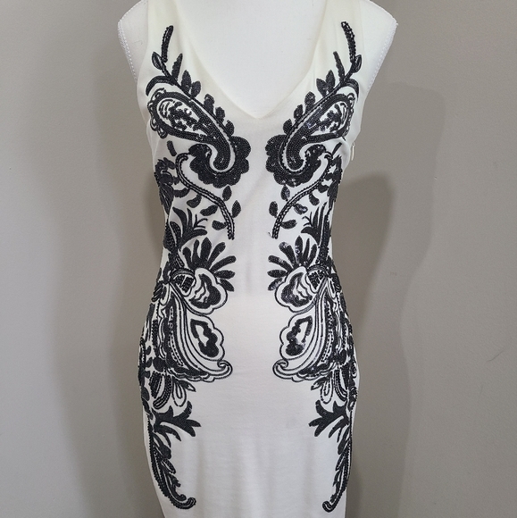 BEBE SEQUIN MIDI DRESS SIZE XS - Picture 2 of 9